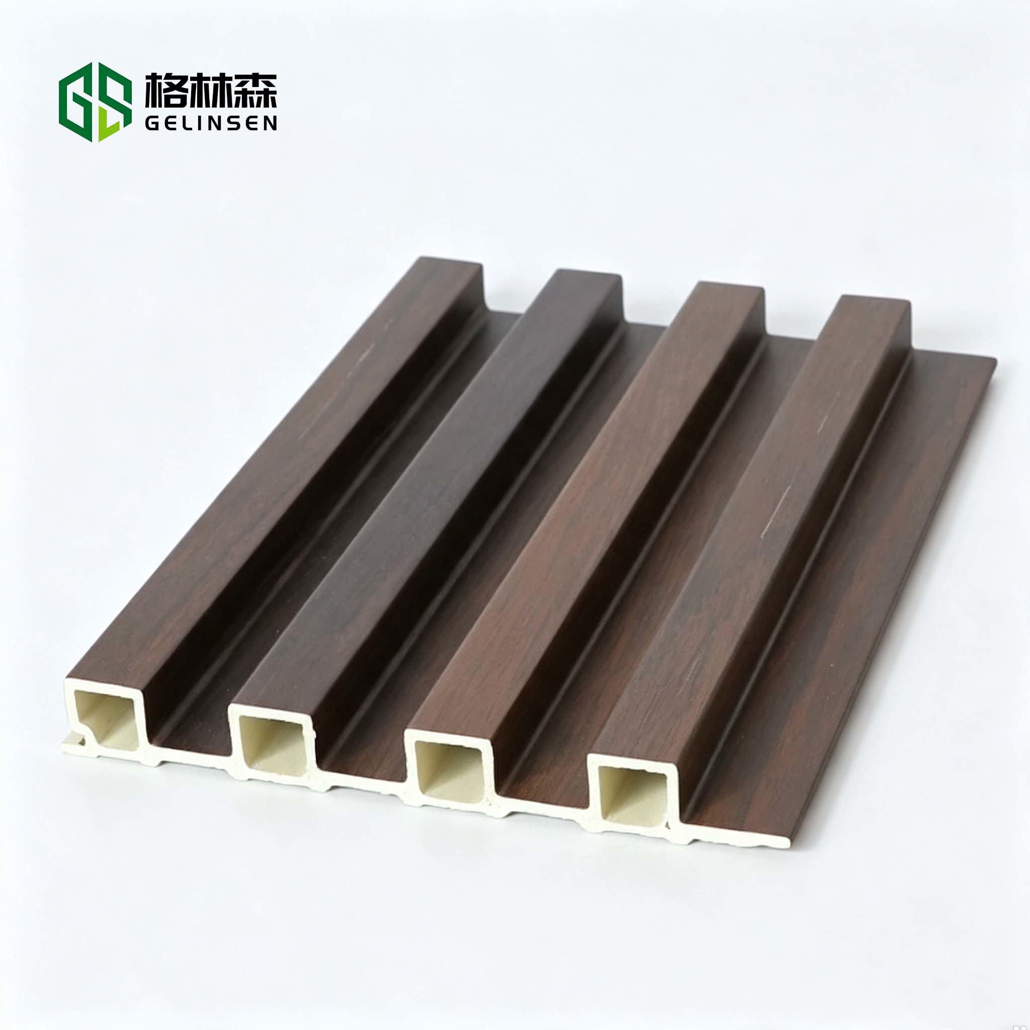 Hollow PVC Fluted Wall Panel 150*17mm 3D Slat Cladding Easy Installation for Home Theater