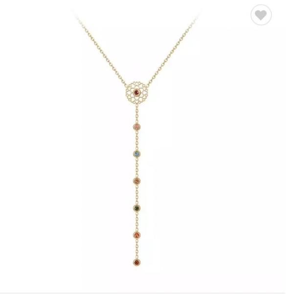 18k Stainless Steel Jewelry Set Hollow Color Crystal Pendant Necklace Bracelet Set