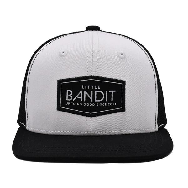 Boné de malha com aba plana e 2 ilhós Boné de caminhoneiro moderno e elegante ajustável Snapback chapéu de malha nas costas para homens e mulheres