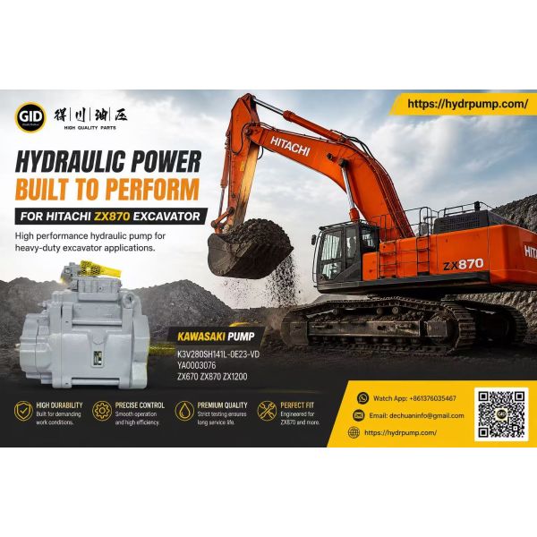 Excavator Hydraulic Pump K3V280SH141L OEM Replacement for ZX1200 High Efficiency Hydraulic System