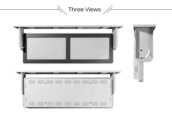 Ceiling Mounted Bus Advertising Player / Double LCD Screen 18.5Inch 220V