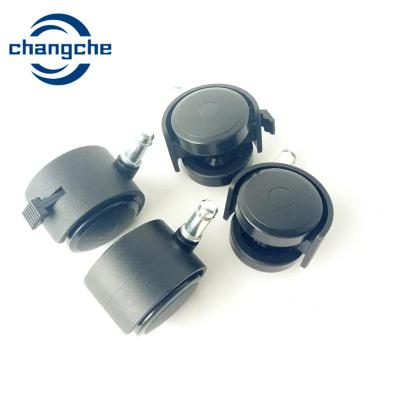 Black Castor Wheels For Office Chairs With 7mm Stem Diameter