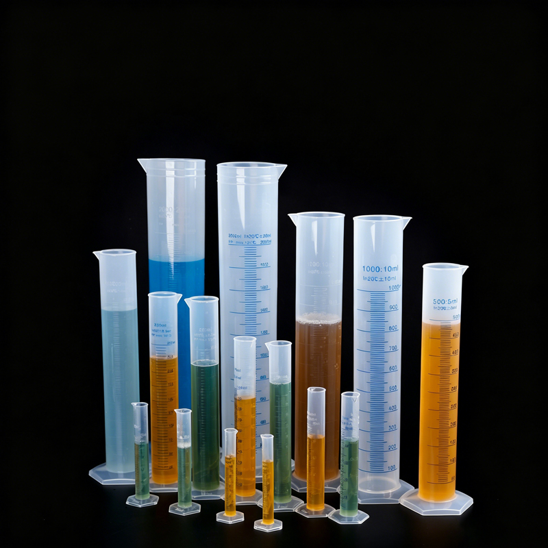 Lab Use Graduated Plastic Measuring Cups 10mL 2000mL Set Without Stopper for Liquid Testing