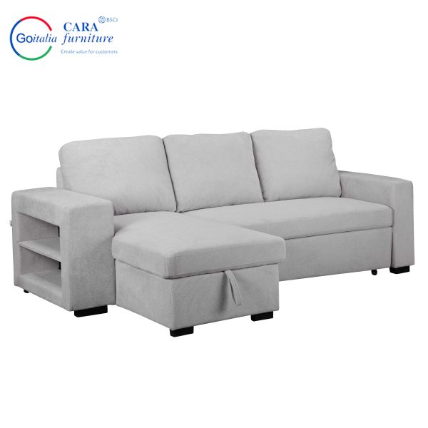 Modern Design Living Room Corner Sofa Bed With Storage For Customizable Color Fabrics
