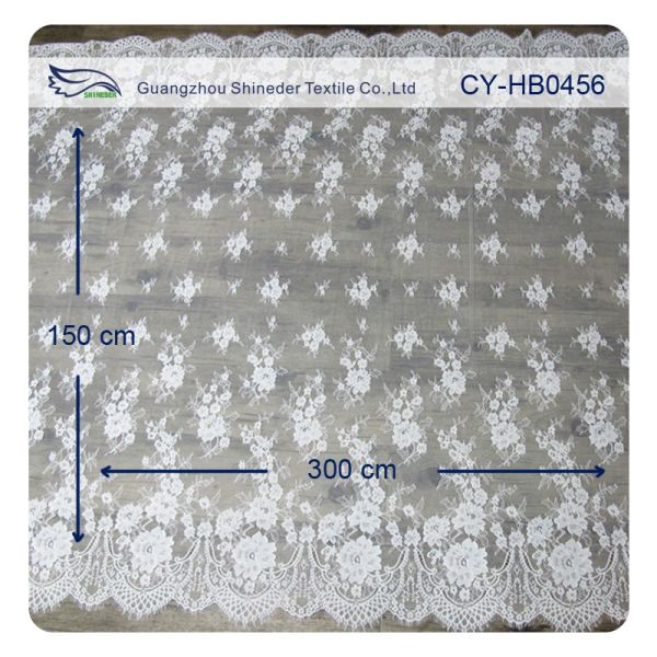 Wedding Floral Eyelash Lace Trim , Eyelash Lace Fabric Wholesale UL Tested
