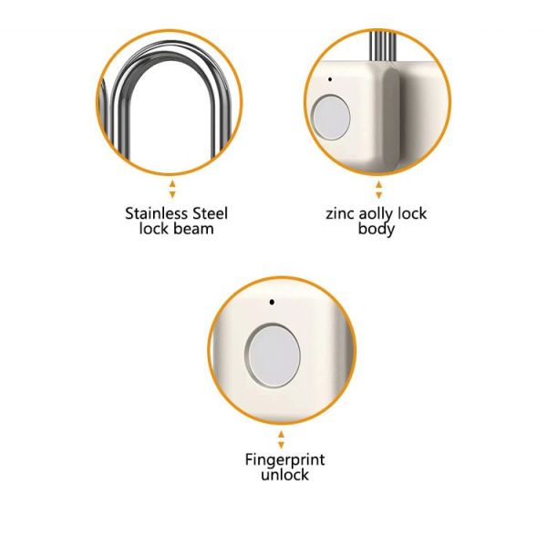 Factory Selling Mini IP65 Smart Finger Print Padlock Travel Luggage Suitcase Security Door Locks Smart Electronic Padlock