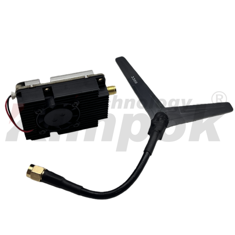 Kimpok ALV3304AC 64-channel 3.3GHz 4W Analog Video Transmitter for Long-Distance UAV Image Transmission