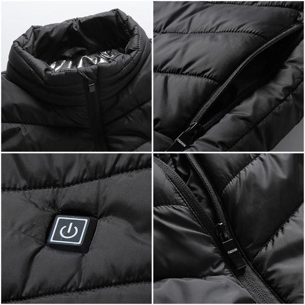 Зимний теплый термозагружаемый USB нагретый полный цип Утилитарный теплый подушечный мужской жилет с батареей