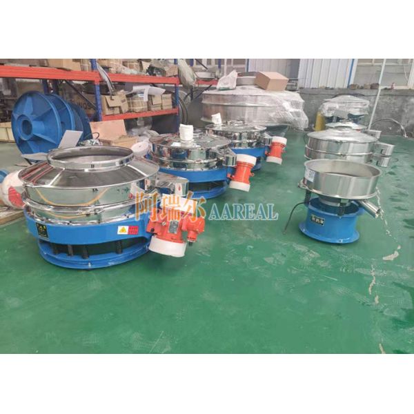 Acero inoxidable 1200 mm de cubierta única de dióxido de titanio tamiz de vibración de flujo a través para el dióxido de titanio rociado con teflón en el interior