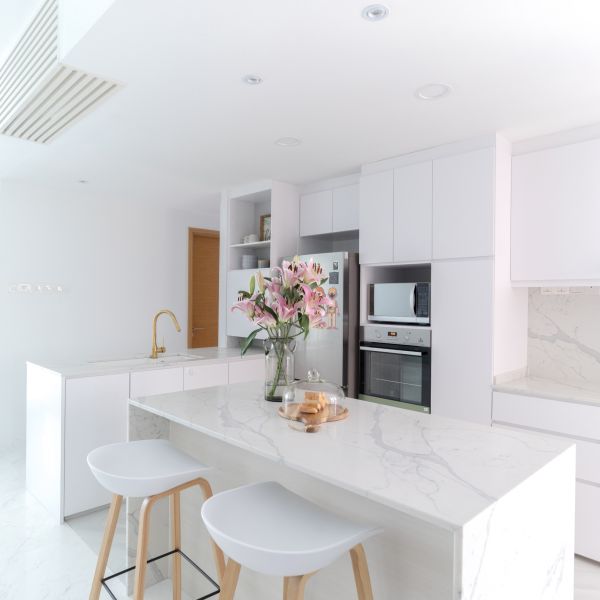 Modern Home Furniture Matte White Melamine Kitchen Cabinet Full Imported From China