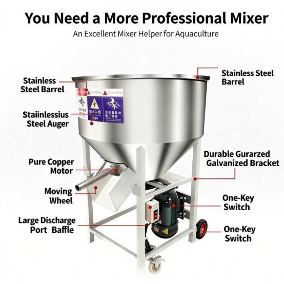 Agricultural Industry 201 Stainless Steel Feed Mixer 150KG Capacity 3 Kw