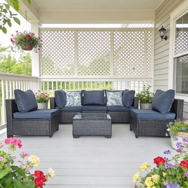 Factory Wholesale Free Combination Rattan Coffee Table and Chairs Set Garden Outdoor Furniture Steel Wicker Sofa Sets