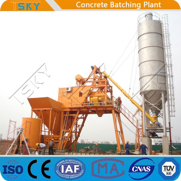 planta de procesamiento por lotes por lotes concreta preparada de 25m3/h HZS25