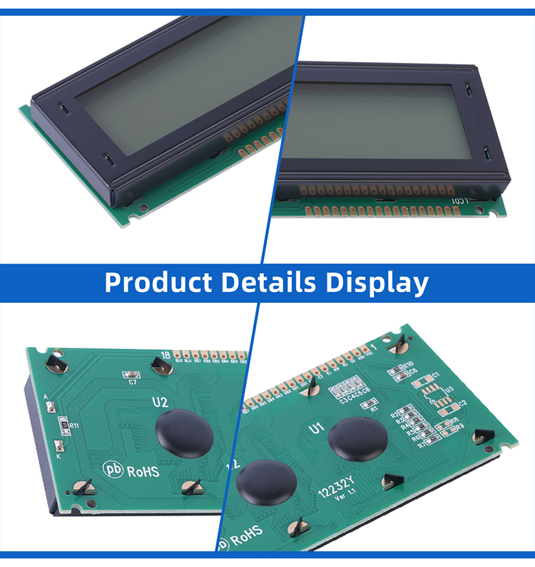 Grey Film 12232Y Display Module Parallel Port LCD Screen 18PIN Standard Interface 122X32 Graphic Screen