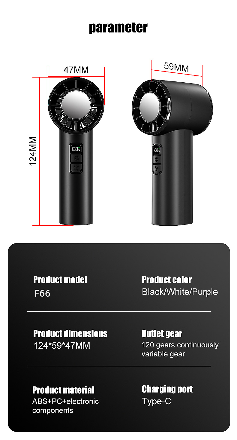 Professional Team Strong Design Capability Factory 18650 Battery OEM Support High-Speed Handheld Fan for Wedding Gifts