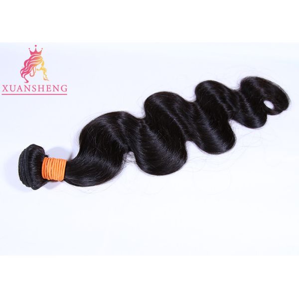 Black Brazilian Virgin Human Hair No Shedding Body Wave Bundles Free