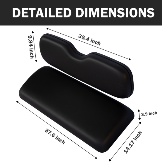 ShuRan Universal Golf Cart Rear Seat Replacement Cushions For EZGO/Club Car/Yamaha