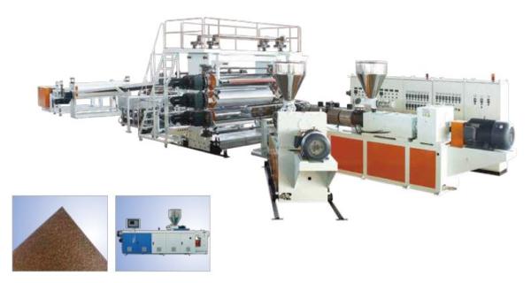 Bamboo Powder And Fiber Composite Plastic Extrusion Line For Well Shaped Sheet