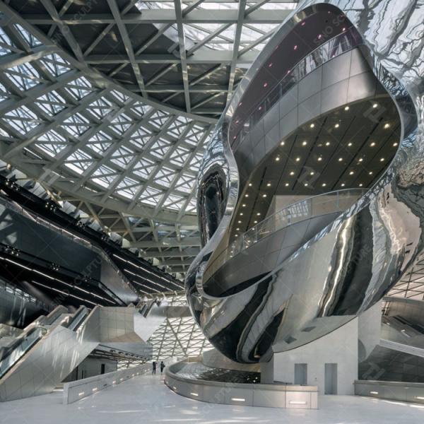 Modern 304 de aço inoxidável fachada arte escultura nuvem para museu