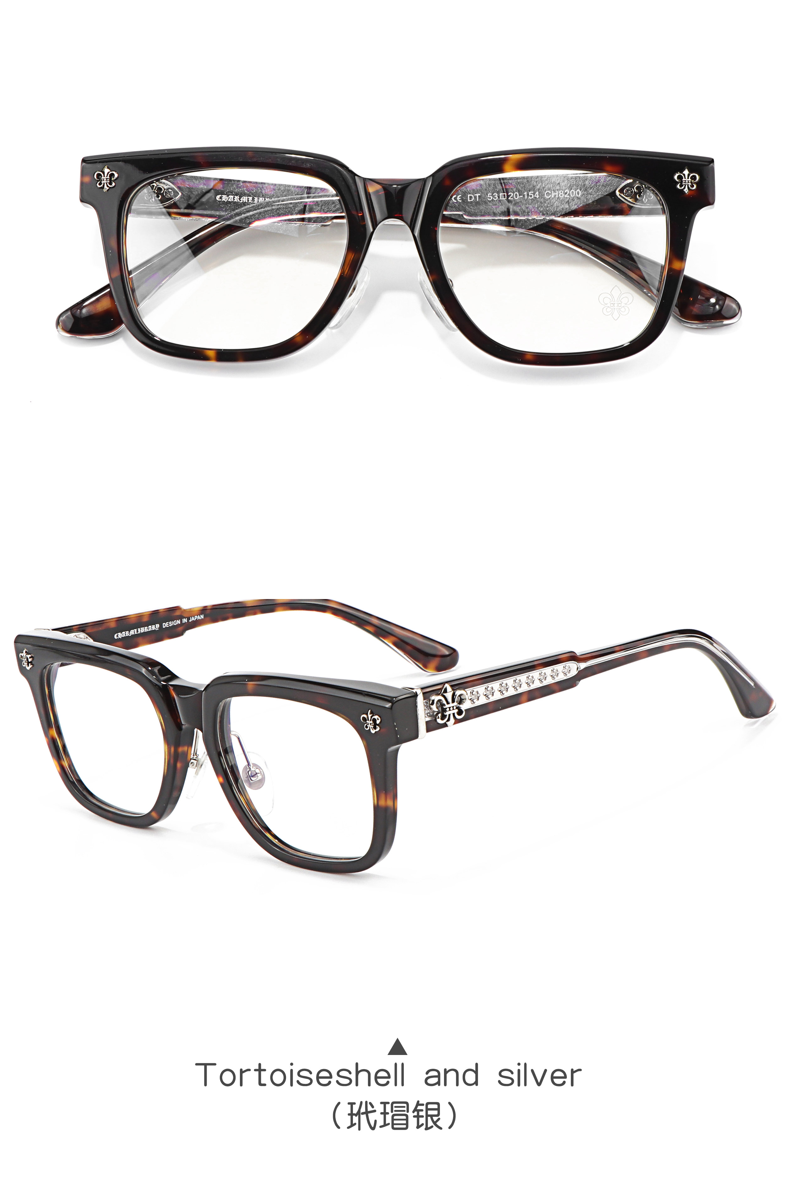 Acetate Large Frame Black Tortoiseshell Transparent Optical Prescription Presbyopia Multifocal Modern Glasses Frames for Girls