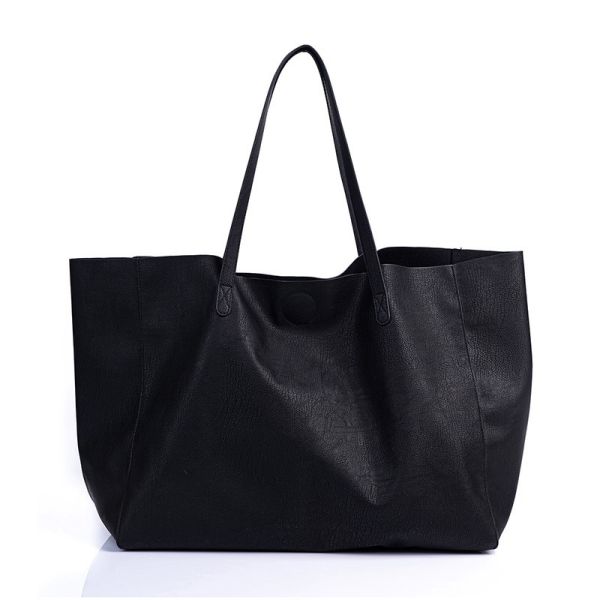 Reusable Women PU Leather Tote Bag 	 L39 x W16 x H30 cm
