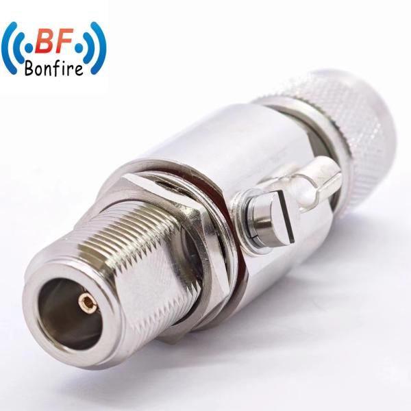 Customized Red N Female Coax Cable Connector Surge Arrester for 698-3800MHz Frequency