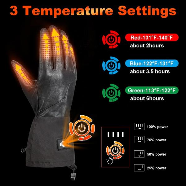 Do inverno caloroso recarregável das luvas do plutônio C.C. rachada impermeável 7.4v 12v 2200 do dedo 5V USB 2600 3000Mah