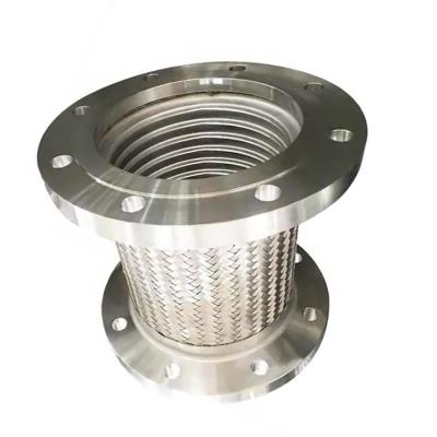 DN80 PN10 High Temperature Braided Corrugated Expansion Joint Stainless Steel Flange Metal Hose
