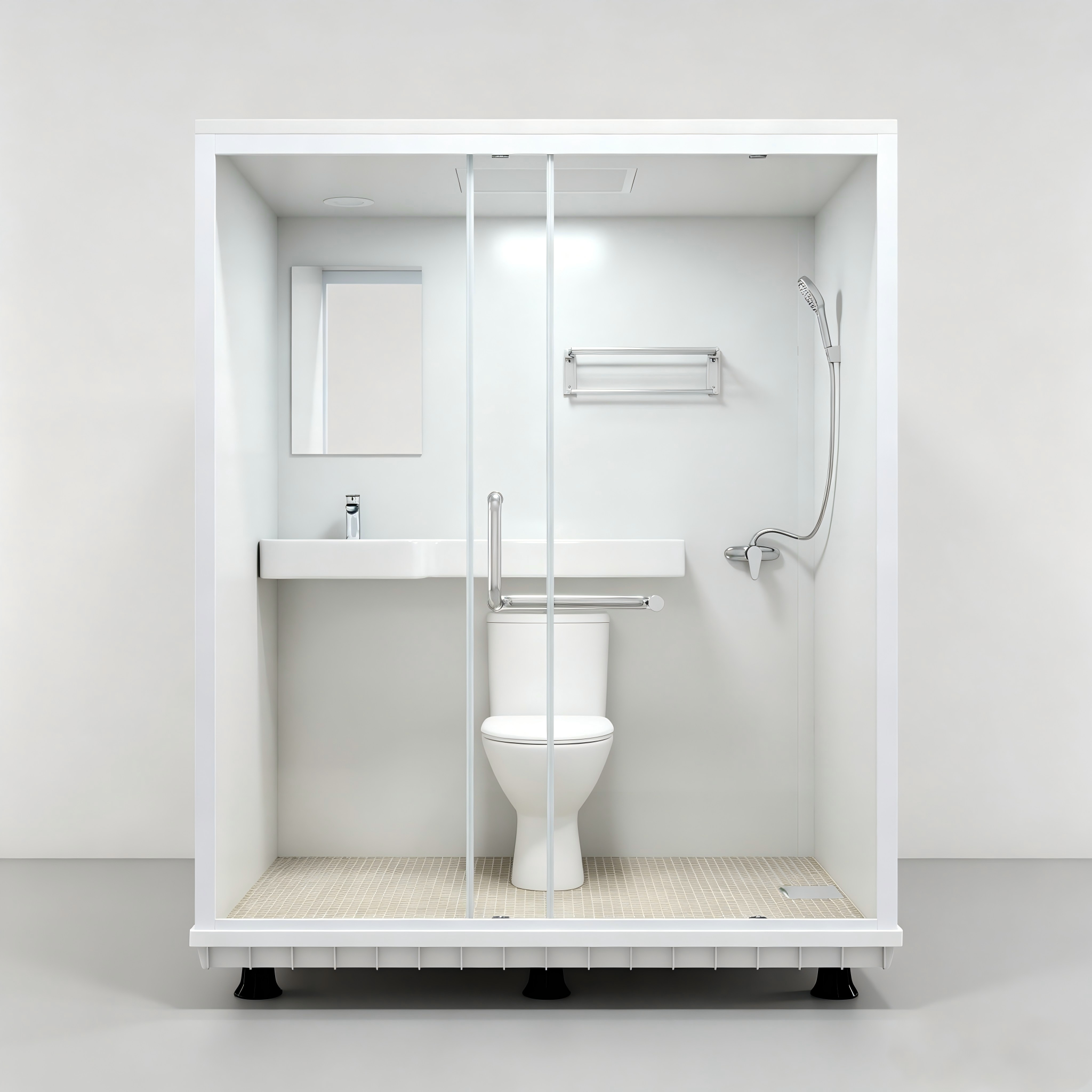 Fire Retardant Modular Toilet Units Eco Friendly Pre Fab Shower Units Seamless