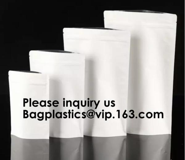 Biodegradale Compostable Packaging Roll Film Slide Zipper Garment Bag Food Packing Bag 3 side seal bag Kraft Paper Bag