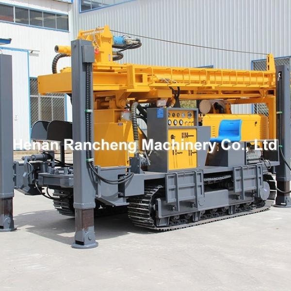 350m Drilling Depth Rubber Caterpillar Track Water Well Drilling Rig Pneumatic Rubber Crawler Drilling Rig