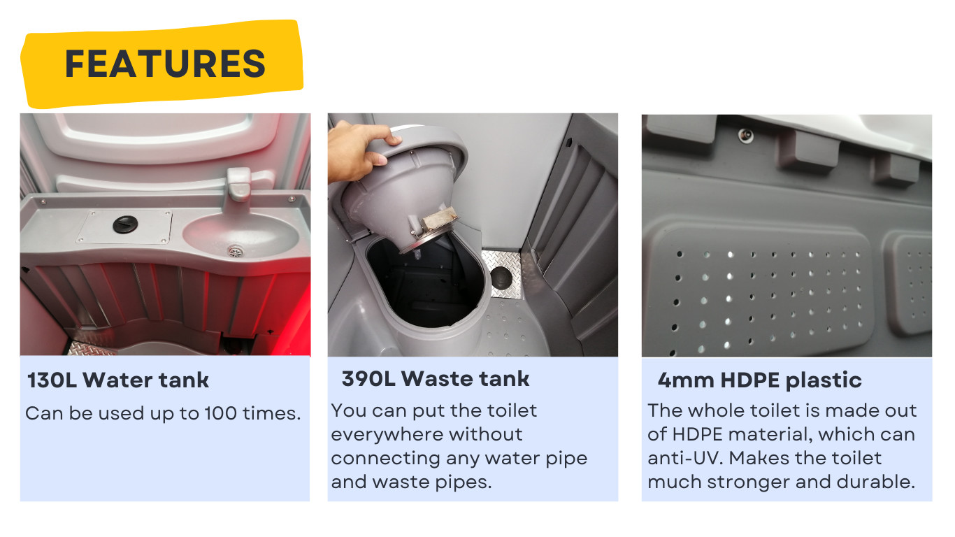 Временный портативный туалет из HDPE