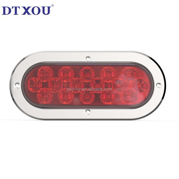 Universal 12/24v 6 Inch 22 Led Oval Tail Lights Stop Brake Led Taillights