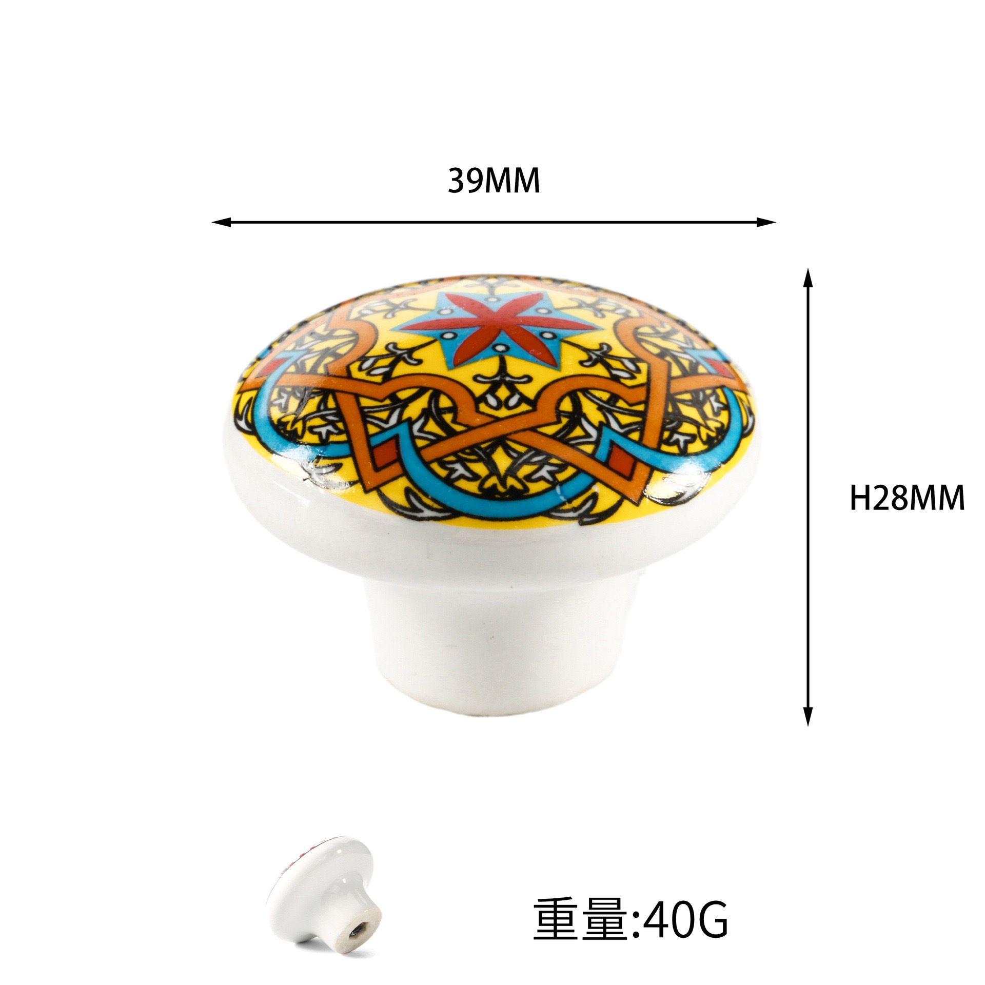 Vintage Bohemian Ceramic Handle Knob Classic Style Cartoon Kitchen Bedroom Drawer Cabinet Door Handle