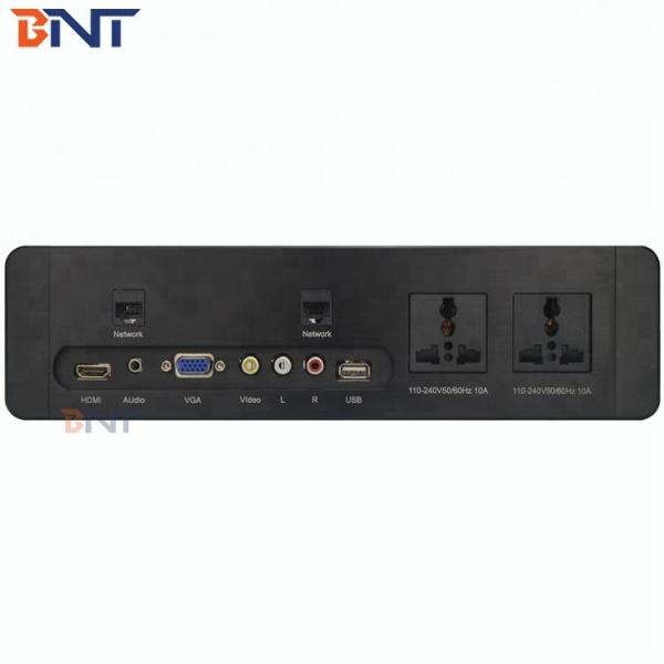 Black/Silver 4-Star Hotel Room Guest House Wall Mount Hotel Media Hub Socket for TV AV Solutions