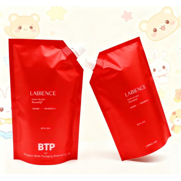 Customized 100ml 500ml 1L Colorful Plastic Stand up Spout Pouch with Spout Biodegradable Gravure Printing for Shampoo Soda Juice