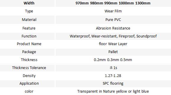 High Quality Waterproof Fireproof 4-40Mil Thickness PVC Wear Resistant Layer Factory For Luxury Vinyl Flooring