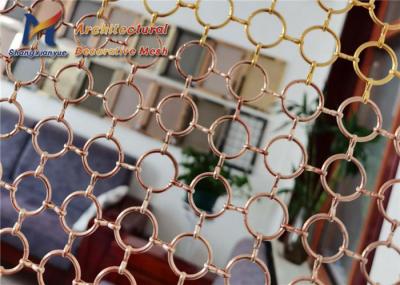 Sala de hotel Rose Gold Ring Mesh Fabric 12mm 316 de aço inoxidável