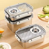 2L Caixas de almoço de aço inoxidável recipientes de alimentos de metal com caixa de segurança de geladeira