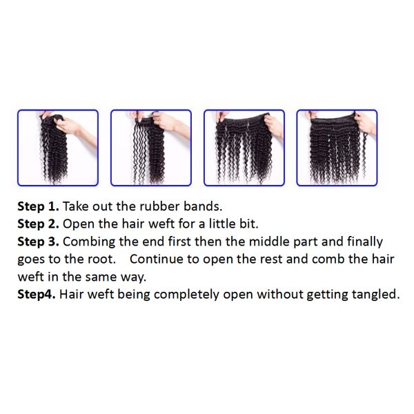 6A Unprocessed Virgin Human Hair Deep Wave Natural Black 1b# , Avoid Shedding