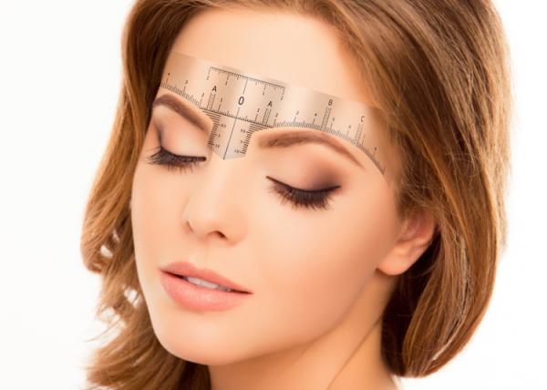 Pele verde branca - etiquetas amigáveis da régua de Microblading para dar forma da sobrancelha