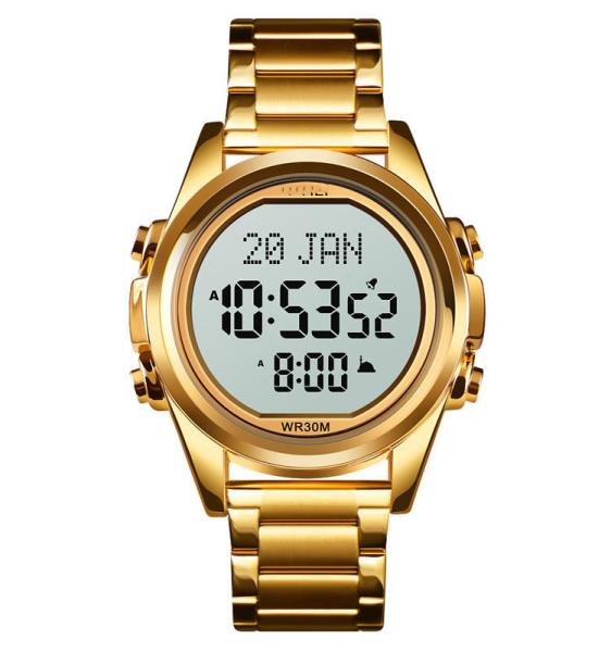 azan watch 1667 Qibla Relojes multi-function multi-mode hunted watch online Muslim Clock Digital Luxury Men Wrist Watche