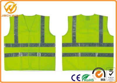 Fluorescent Green / Orange High Visibility Safety Jacket with Reflective Strip