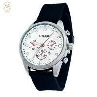 Montre à quartz en silicone colorée pour hommes et femmes