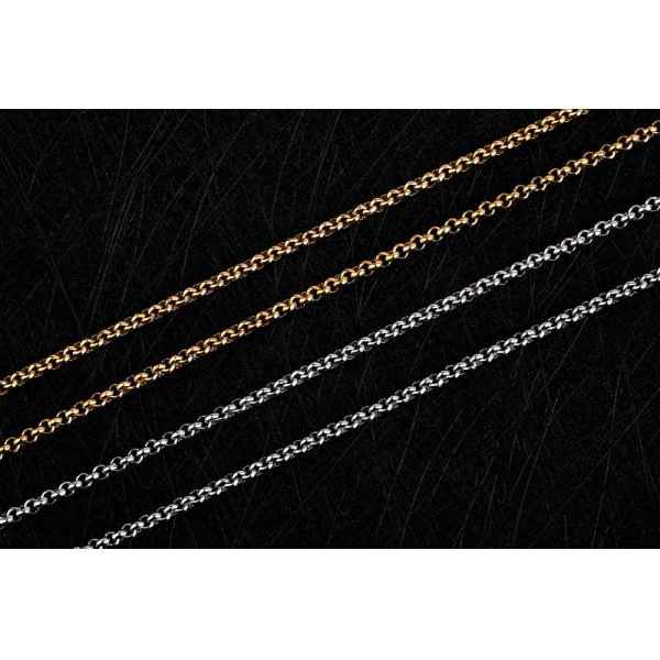 Stainless Steel Pearl Chain Necklace 2.0mm Wide 16