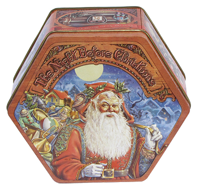 Food Grade Tinplate Tin Cookie Containers 6 Sides For Food Packaging