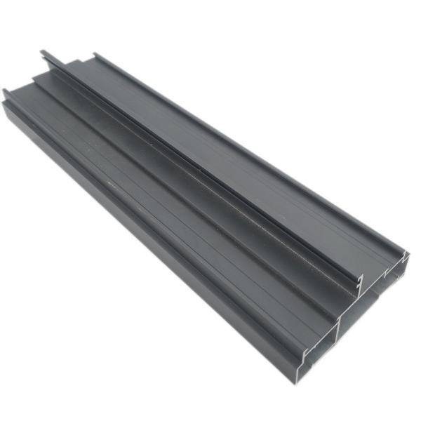 Powder Coating Gray Aluminium Window Extrusions Wind Resistance