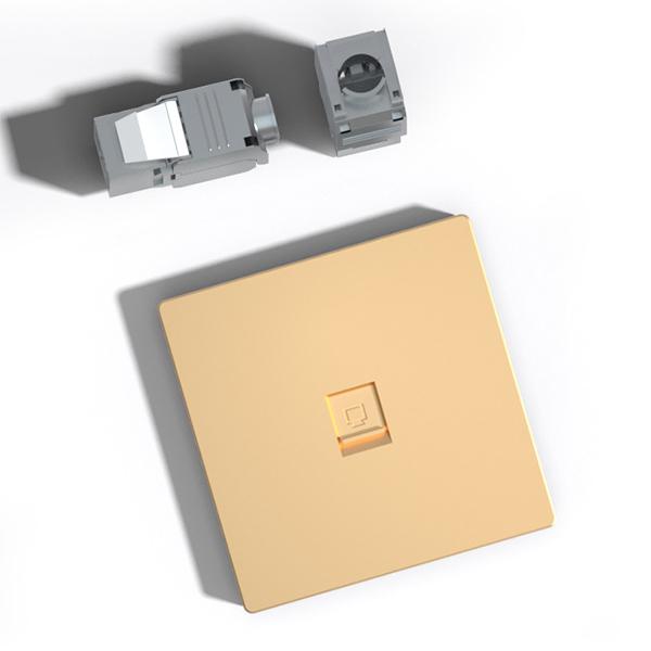 ANSHI 86 Type 2 Ports Face Plate With Gold Spraying & With Shutter
