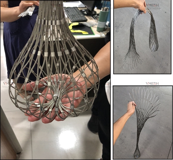 High Strength Stainless Steel Ferruled Cable Wire Rope Mesh Backpack protector Flexible mesh bag