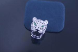 Gold Plated Leopard Diamond Ring 925 Silver Jewelry OEM